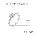 TOUPOP 14k Gold Plated Moissanite 4-Prong Engagement Ring-0-3