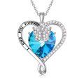 TOUPOP Sterling Silver Blue Crystal Butterfly Necklace Pendant Gift for Women-0-0