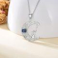 wholesale 925 Sterling Silver Moon & Cat Pendant Necklace for Women Girls - Gifts for Cat Lovers-0-5