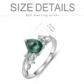 TOUPOP Sterling Silver Moss Agate Ring Set For Women-0-5