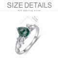 TOUPOP Sterling Silver Moss Agate Ring Set For Women-0-5