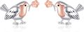 wholesale 925 Sterling Silver Bird Flower Stud Earrings for Women-0-0