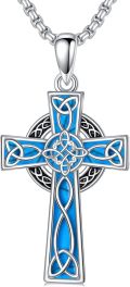 wholesale 925 Sterling Silver Blue Enamel Star of David Celtic Knot Cross Pendant Necklace-0-24