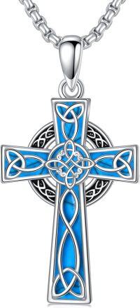 wholesale Sterling Silver Turquoise Celtic Cross Necklace Pendant Jewelry-Witch Knot