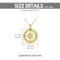 TOUPOP 14K Yellow Gold Compass Pendant Necklace For Women Gift-0-3