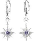 wholesale 925 Sterling Silver Gold-Plated Moonstone & Opal Starburst Leverback Drop Earrings-0-90