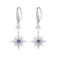 wholesale 925 Sterling Silver Gold-Plated Moonstone & Opal Starburst Leverback Drop Earrings-June (Silver)-June (Silver)