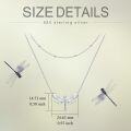 wholesale 925 Sterling Silver Dragonfly Pendant Double Chain Layered Choker Necklaces for Women Gifts-0-3