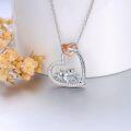 wholesale 925 Sterling Silver Heart Pendant Necklace - Mama Bear and Cubs Family Charm  for Women-0-1