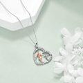 wholesale 925 Sterling Silver Cubic Zirconia Heart Pendant Mother Daughter Necklace Gift for Mom-0-3