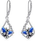 wholesale 925 Sterling Silver Blue Butterfly Dangle Earrings for Women Gifts 2 Long-0-0