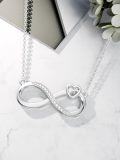 wholesale White Gold Heart & Infinity 14K Pendant Necklace with Lab-Grown Diamonds-0-4