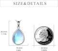 wholesale 925 Sterling Silver Teardrop Pendant Necklace with Opal Stone for Women s-0-9