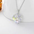 wholesale  925 Sterling Silver & White Crystal Heart Tree of Life Necklace, April Birthstone Gift for Women-0-4