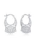 wholesale 925 Sterling Silver Elegant Teardrop Earrings Wholesale With Intricate Filigree Design-0-0
