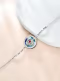 TOUPOP Sterling Silver Birthstone Bracelet I'd Be Lost Without You Compass Crystal Jewelry-0-2