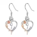 TOUPOP Sterling Silver Rose Heart Butterfly Initial P Letter Drop Dangle Earrings-0-0