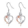 TOUPOP Sterling Silver Rose Heart Butterfly Initial P Letter Drop Dangle Earrings-0-0