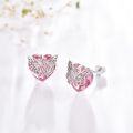 wholesale 925 Sterling Silver Metal Pink Crystal Butterfly Breast Cancer Awareness Ribbon Stud Earrings - Hope Gift for Women-0-1