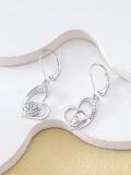 wholesale 925 Sterling Silver Heart-Shaped Rose & Skull Drop Earrings-0-5