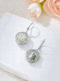 wholesale 14K Gold Plated Sterling Silver Round Natural Jade Earrings for Women-0-5