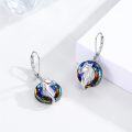 wholesale 925 Sterling Silver Rainbow Crystal Unicorn Head Drop Earrings for Women-0-1