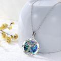 wholesale 925 Sterling Silver Saint Michael Archangel Abalone Shell Pendant Necklace-0-3