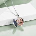 wholesale 925 Sterling Silver Tree of Life Round Abalone Shell Charm Lockets Necklaces for Women Girls s 45cm Chain Length-0-3