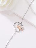 TOUPOP Sterling Silver & Stone Heart Bracelets Sister Gifts-0-1