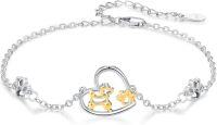 wholesale 925 Sterling Silver Heart-Shaped Animal Charm Bracelet for Women Gifts-04-Poodle