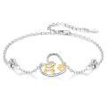 wholesale 925 Sterling Silver Cat Charm Bracelet With Moonstone-0-1