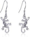 wholesale 925 Sterling Silver Gecko Lizard Dangle Hook Earrings Gothic  for Her-0-0
