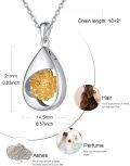 wholesale 925 Sterling Silver Lotus Flower Teardrop Cremation Jewelry Pendant Necklace for Ashes Keepsake Holder with Funnel Kit-0-2