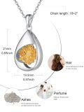 wholesale 925 Sterling Silver Teardrop Pendant With Gold Lotus Flower-0-2