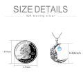 wholesale 925 Sterling Silver Moon Skull Pendant with Blue Stone and Chain for Pet Ashes Keepsake Jewelry-0-4