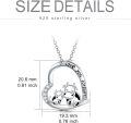 wholesale 925 Sterling Silver Cow Heart Pendant Necklace with Cubic Zirconia and Engraved Message I Love You Forever - Mother's Day Gifts for Mom Wife Girlfriend Daughter-0-4