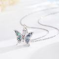 wholesale 925 Sterling Silver Butterfly Cremation Jewelry Urn Necklace with Abalone Shell Inlay for Ashes Keepsake Pendant Memorial Lockets for Women-0-2