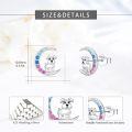 wholesale 925 Sterling Silver Hypoallergenic Moon Dog Stud Earrings with Colorful Crystals-0-3
