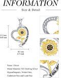 wholesale TOUPOP You Are My Sunshine Necklace 925 Sterling Silver Sunflower Necklace For Women Heart Pendant Necklace With Zircon Anniversary Birthday Gifts For Wife Mother -0-3