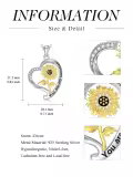 TOUPOP Sterling Silver Zircon Sunflower Heart Pendant Necklace For Women-0-3
