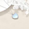 wholesale 925 Sterling Silver Heart-Shaped Leopard in Celtic Knot Design Moonstone Pendant Necklace for Women-0-3