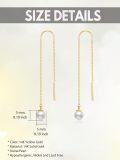 wholesale 14K Gold Freshwater Pearl Tassel Earrings, 5mm Flawless Pearls, Nickel-Free for Sensitive Ears, Elegant Gift for Women-0-4