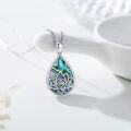 wholesale 925 Sterling Silver Teardrop Abalone Shell Lotus Flower Pendant Necklaces for Women's s-0-1
