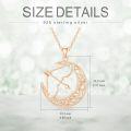 wholesale Rose Gold 925 Sterling Silver Moon & Arrow Pendant Necklace - Archer's Hunt Jewelry for Women-0-2