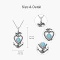 wholesale 925 Sterling Silver Anchor Necklace With Heart Design And Turquoise Gemstone-0-1