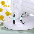 wholesale  Sterling Silver Moonstone Retro Sunflower Rose Feather Cross Butterfly Hoop Earrings for Women Gifts -0-24