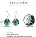 wholesale 925 Sterling Silver Round Abalone Shell Opal Moon Phase Drop Earrings-0-3