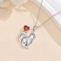 wholesale Sterling Silver Birthstone Cat Pendant Necklace for Women-0-3