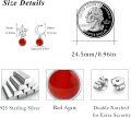 wholesale 925 Sterling Silver Red Coral Moon & Star Drop Earrings-0-2