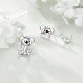wholesale 925 Sterling Silver Hypoallergenic Cute Koala Bear Stud Earrings for Women Girls  6mm Diameter-0-3